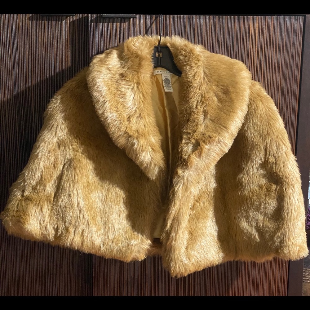 Banana Republic faux fur cape